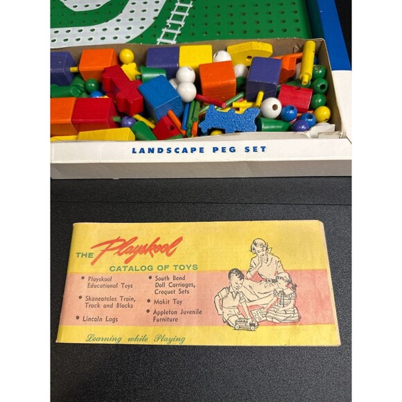 Vintage Playskool Landscape Peg Set w/ Box & Catalog - Picture 5 of 6